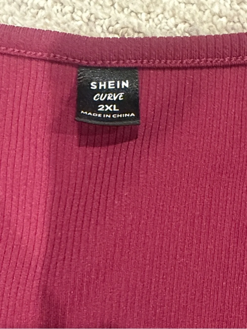 SHEIN Magenta Ribbed Drawstring High-Waist Shorts